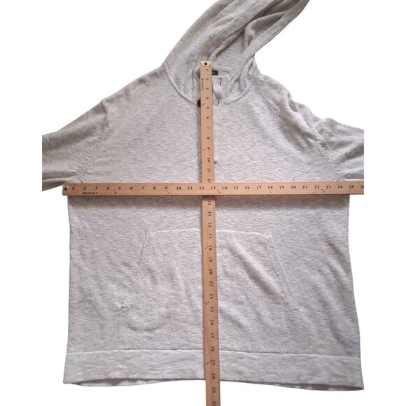 Banana Republic Henley Hoodie Sweater Men's Large Gray Cotton Linen Long Sleeve - Picture 9 of 9